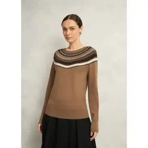 Hobbs London Greta Wool Blend Fairisle Crew Neck Jumper